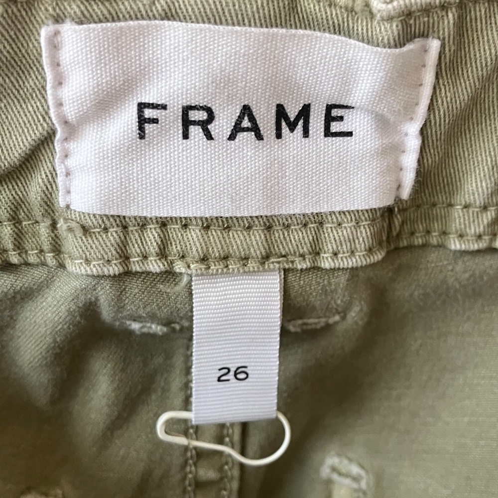 FRAME Cropped Moto Jogger Jeans in Washed Army Women’s Size 26 GUC - Picture 2 of 10